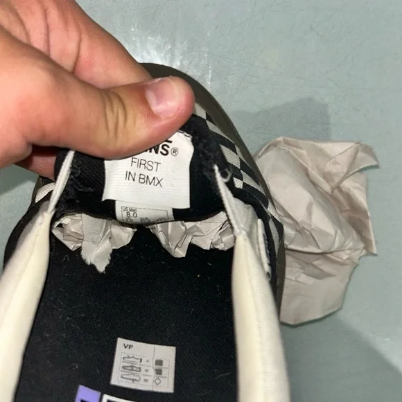 Vans Checkerboard BMX Slip-On Shoe - Black/Dark Gum Size 8 - Picture 5 of 6